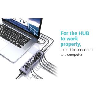 Hub USB 3.0/USB-C 9 portów LAN + Power Adapter 60W