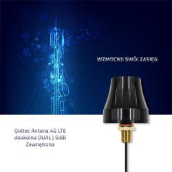 Antena 4G LTE Qoltec dookólna DUAL | 5dBi | Zewnętrzna