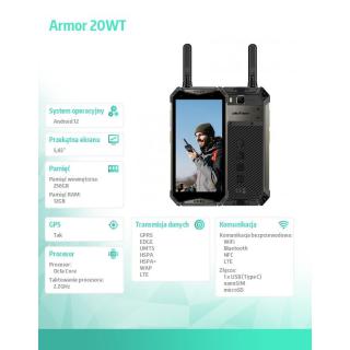 Smartfon Armor 20WT 5.65" 12/256GB IP68/IP69K 10850 mAh DualSIM czarny