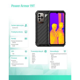 Smartfon Power Armor 19T 6,58 cala 12/256GB IP68/IP69K 9600 mAh DualSIM czarny