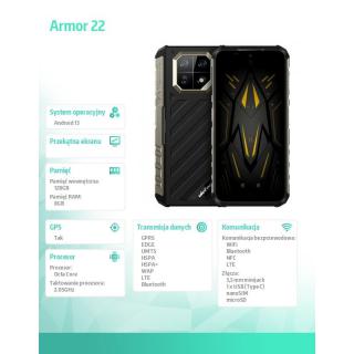 Smartfon Armor 22 6.58" 8/128GB IP68/IP69K 6600 mAh DualSIM czarny