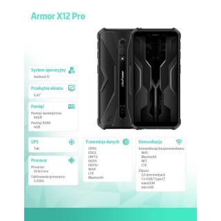 Smartfon Armor X12 PRO 5,45" 4/64GB IP68/IP69K 4860 mAh czarny