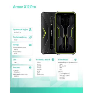 Smartfon Armor X12 PRO 5,45" 4/64GB IP68/IP69K 4860 mAh zielony