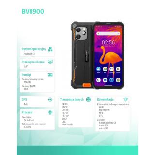 Smartfon BV8900 8/256GB 10380 mAh DualSIM pomarańczowy