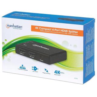 Rozdzielacz AV / Splitter Manhattan HDMI 1.4 1x4 4K 30Hz UHD 3D