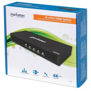 Rozdzielacz / Splitter AV HDMI 2.0 Manhattan 207805 1x4 4K2K 60Hz UHD HRD