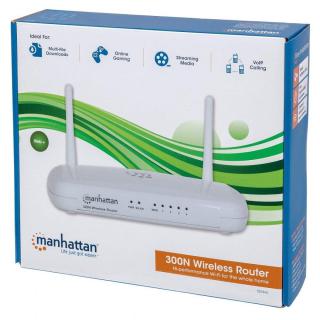 Router bezprzewodowy Manhattan 525466 N300 4xLAN, 1x WAN, QoS