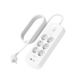 BELKIN LISTWA ZASILAJĄCA 6-PORTS + 1XUSB-A/C 650J