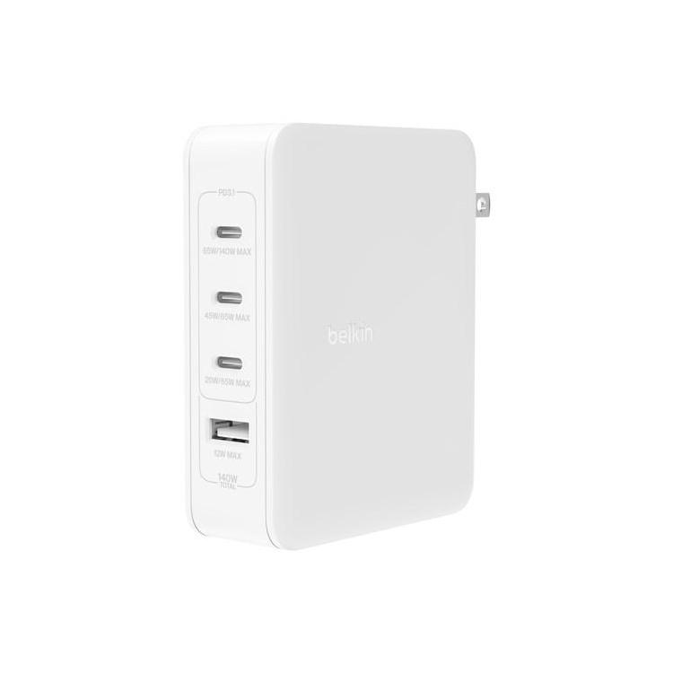 BELKIN ŁADOWARKA 140W 4-PORT GAN, BIAŁA