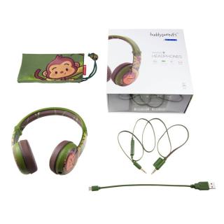 Słuchawki z mikrofonem BuddyPhones Wawe Monkey Bluetooth dla dzieci 75/85/94dB