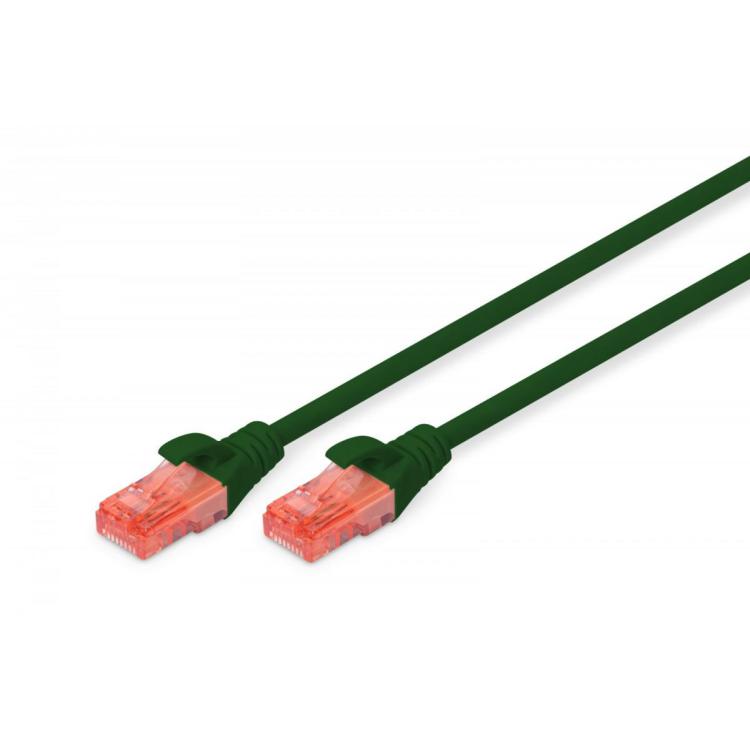 Patch cord U/UTP kat.6 PVC 5m Zielony