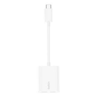 Adapter Dual USB-C Audio + Charge Rockstar białe