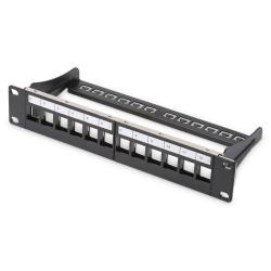 Patch panel pusty DIGITUS 10" 12 port 1U do modułów keystone (RAL 9005)