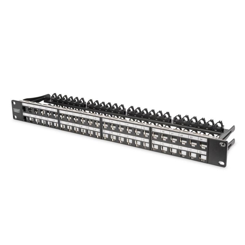 Patch panel pusty DIGITUS 19" 48 port 1U do modułów keystone (RAL 9005)