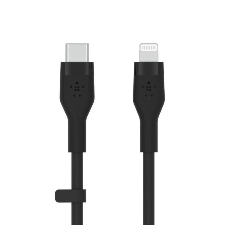 BELKIN CABLE USB-C - LIGHTNING SILICONE 1M CZARNY