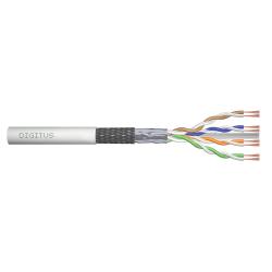 Kabel teleinformatyczny patchcordowy DIGITUS kat.6, SF/UTP, linka, AWG 26/7, LSOH, 100m, szary, karton