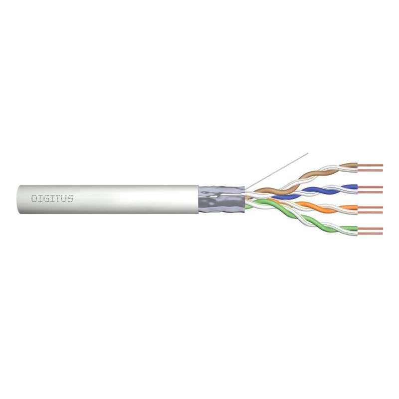 Kabel teleinformatyczny instalacyjny DIGITUS kat.5e, F/UTP, Eca, drut, AWG 24/1, PVC, 305m, szary, karton