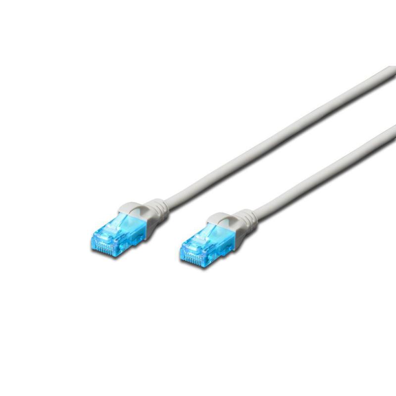 Patchcord DIGITUS UTP kat. 5e 0,25m PVC szary