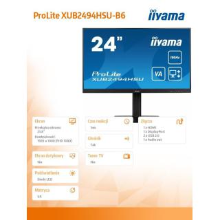 Monitor 23.8 cala XUB2494HSU-B6 VA,FHD,HDMI,DP,100Hz,2xUSB,HAS(150mm)