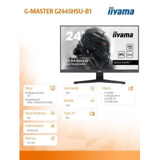 Monitor 23.8 cala G-Master G2445HSU-B1 IPS,FHD,100Hz,1ms,2xUSB,2x2W,FreeSync