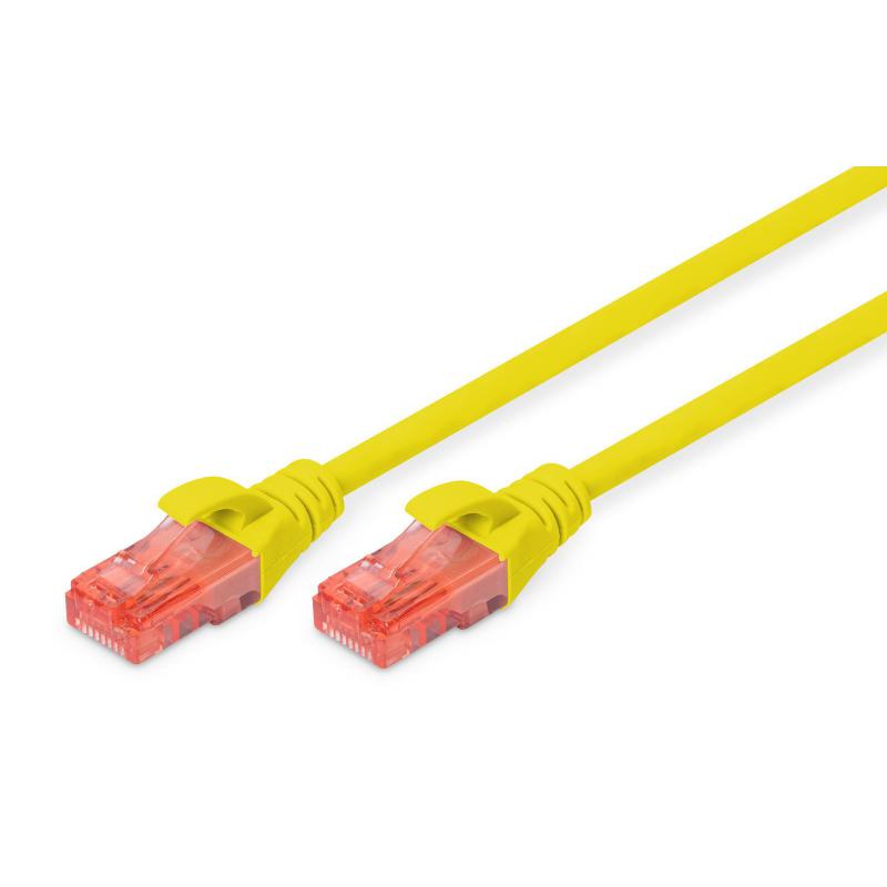 Patchcord DIGITUS UTP kat. 6 0,5m PVC żółty