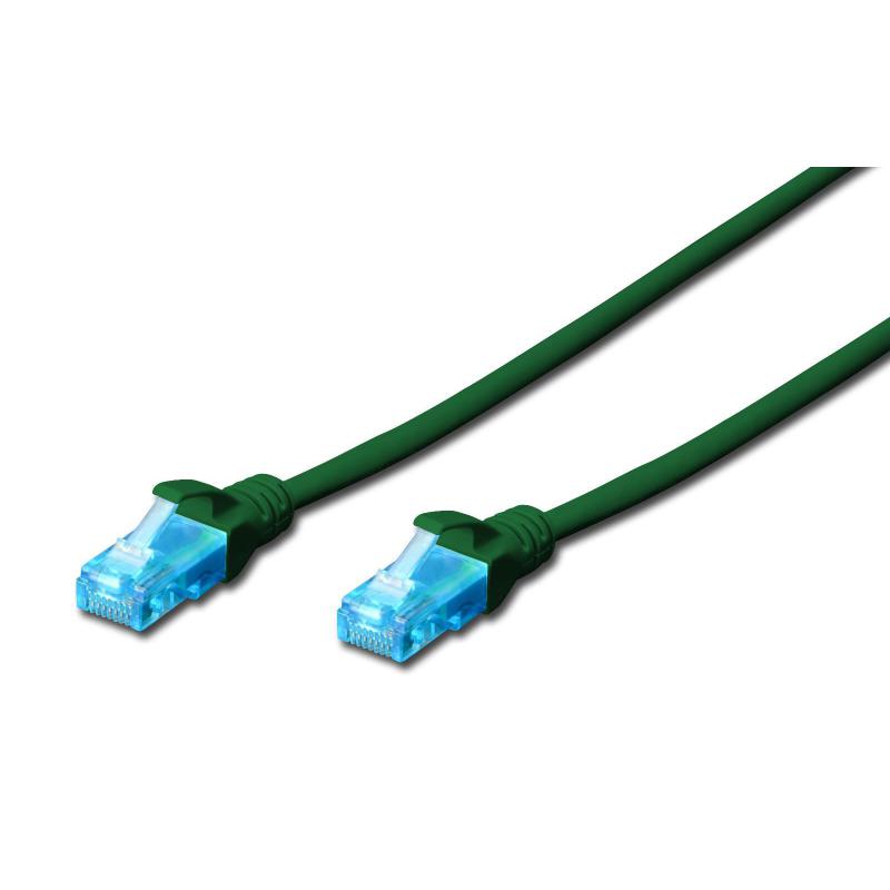 Patchcord DIGITUS UTP kat. 5e 7m PVC zielony