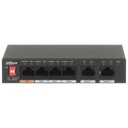 Switch niezarządzalny Dahua PFS3006-4ET-60-V2 4x PoE 10/100 PoE, 2xUplink 10/100M