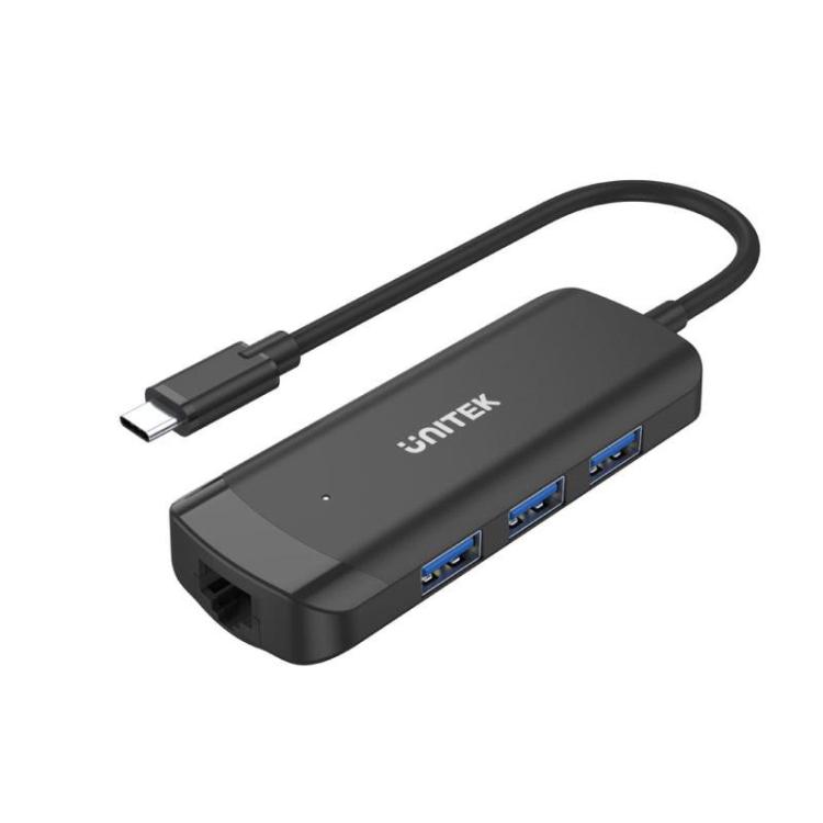 UNITEK HUB AKTYWNY USB-C 3XUSB-A 5GBPS, RJ-45 GBIT