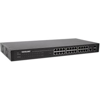 Przełącznik Intellinet Giga 24x RJ45 + 2x SFP WEB-SMART VLAN QOS Rack