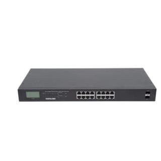 Przełącznik Gigabit 16x RJ45, POE+, 2x SFP, LCD, Rack 19