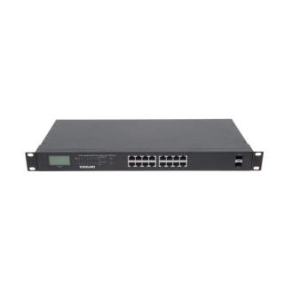 Przełącznik Gigabit 16x RJ45, POE+, 2x SFP, LCD, Rack 19