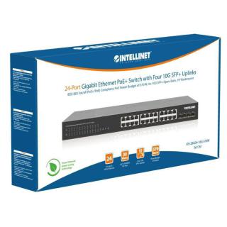 Przełącznik Gigabit 24x RJ45 PoE+, 4x SFP+ 10G Uplink