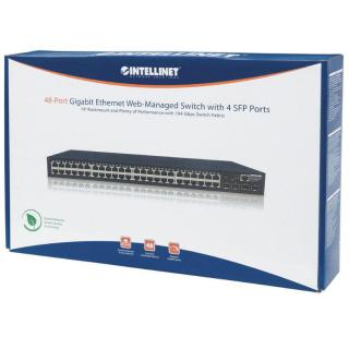 Przełącznik Gigabit 48-portowy zarządzalny RJ45 4x SFP