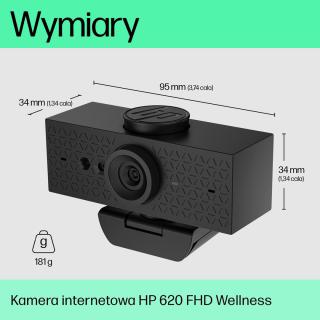 Kamera internetowa HP 620 Full HD Webcam USB czarna 6Y7L2AA