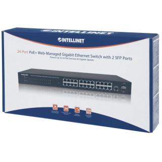 Przełącznik Intellinet Gigabit 24x 10/100/1000 RJ45 POE+ 2x SFP MANAGED