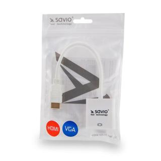 Adapter SAVIO cl-27 (HDMI M - D-Sub (VGA) F 0,10m kolor biały)