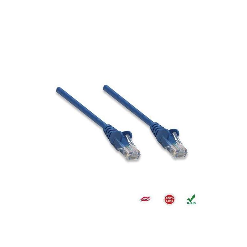 PatchCord 100% miedź Intellinet Cat.5e UTP, 1m, niebieski