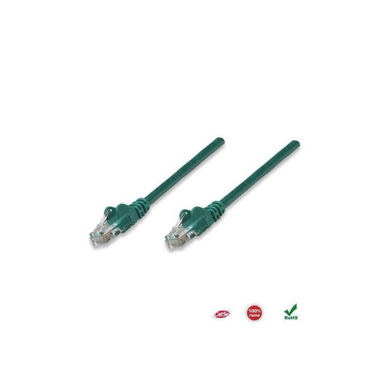 PatchCord 100% miedź Intellinet Cat.5e UTP, 1m, zielony