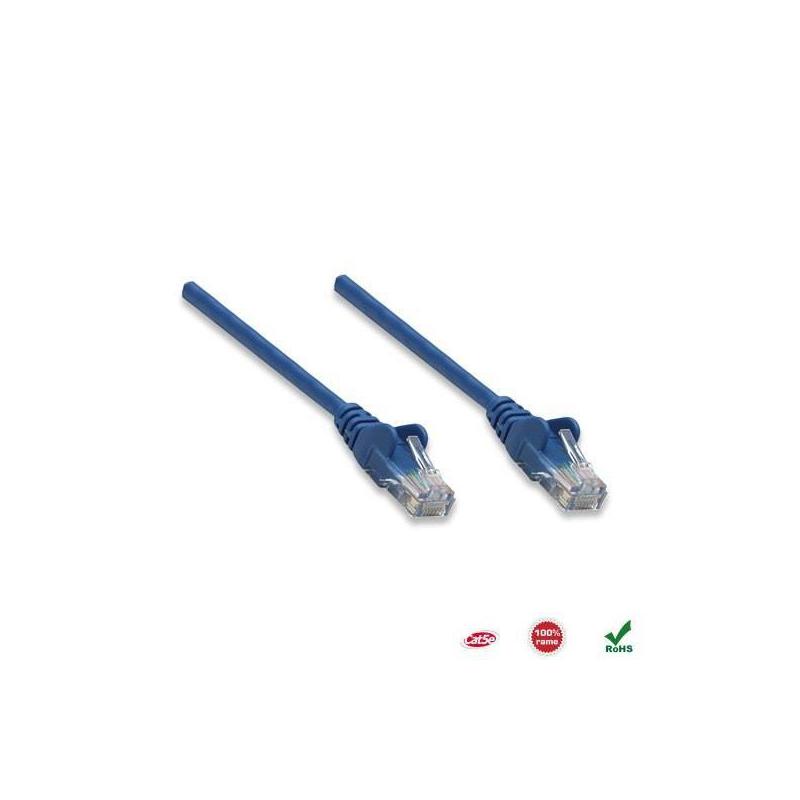 PatchCord 100% miedź Intellinet Cat.5e UTP, 3m, niebieski