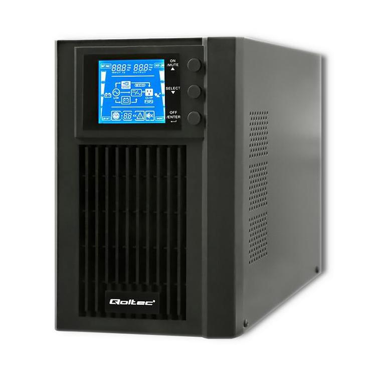 Zasilacz awaryjny UPS, on-line, czysta fala sinusoidalna, 1KVA, 800W, LCD, USB