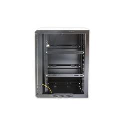 Szafa wisząca, zmontowana Intellinet 9U, 600x450, Rack 19", szklane drzwi, czarna