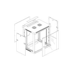 Szafa wisząca, zmontowana Intellinet 9U, 600x450, Rack 19", szklane drzwi, czarna