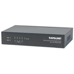 Switch niezarządzalny Intellinet 5x 10/100/1000 Mbps w tym 1x port PoE+ Passthrough 26W/68W Desktop