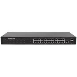 Switch zarządzalny Intellinet 24x 10/100/1000 Mbps + 2x slot SFP Rack 19"