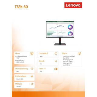 Monitor 31,5 cali ThinkVision T32h-30 63D3GAT1EU