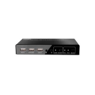 Przełącznik KVM LINDY 2-portowy HDMI 4K60, USB 2.0 & Audio Black