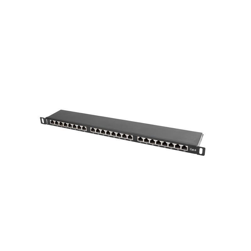 Patch panel Lanberg PPS6-0024-B 24 port 0.5U kat.6 ekranowany czarny