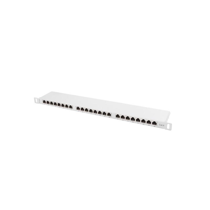 Patch panel Lanberg PPS6-0024-S 24 port 0.5U kat.6 ekranowany szary