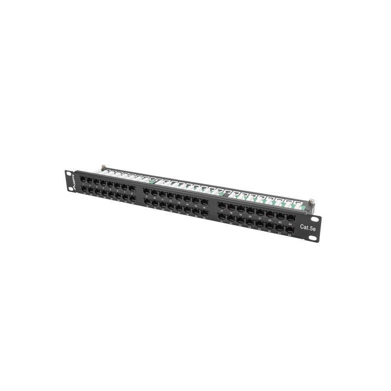 Patch panel Lanberg PPU5-1048-B 48 port 1U kat.5e czarny