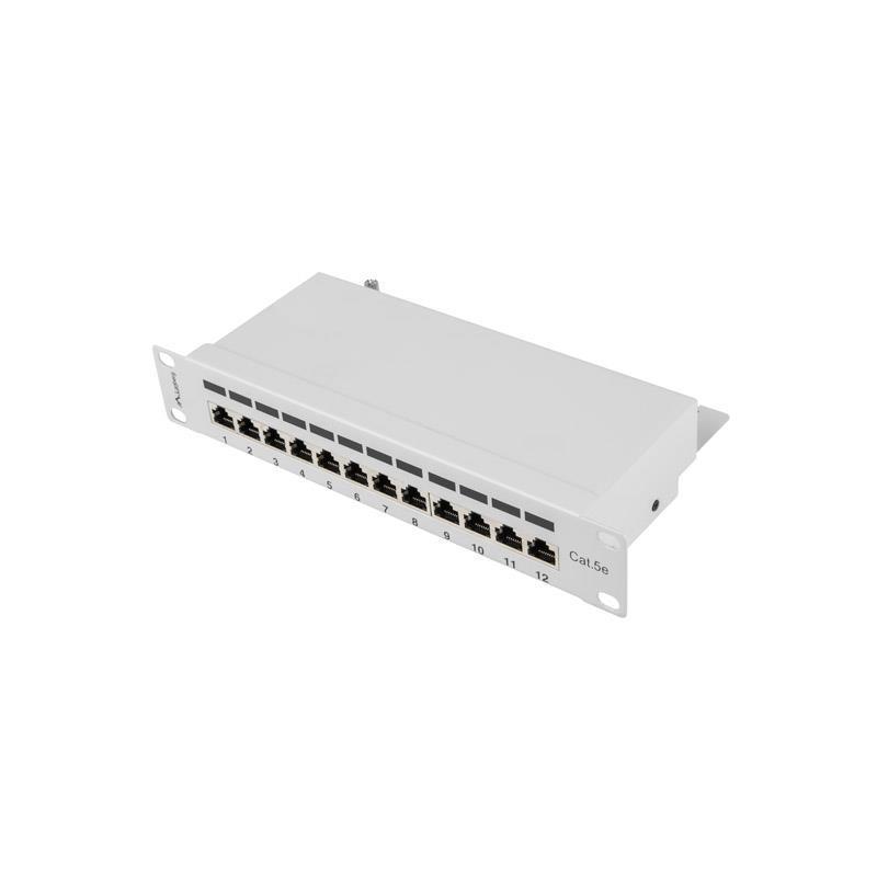 Patch panel Lanberg PPF5-9012-S 12 port 1U 10" kat.5e ekranowany szary